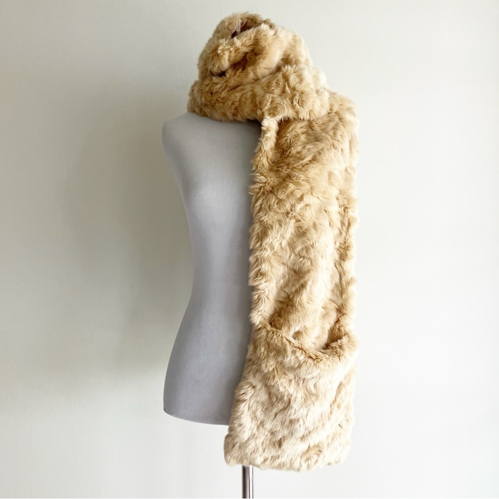 CAbi Tan Faux Fur Wrap Luxurious Soft Accessory